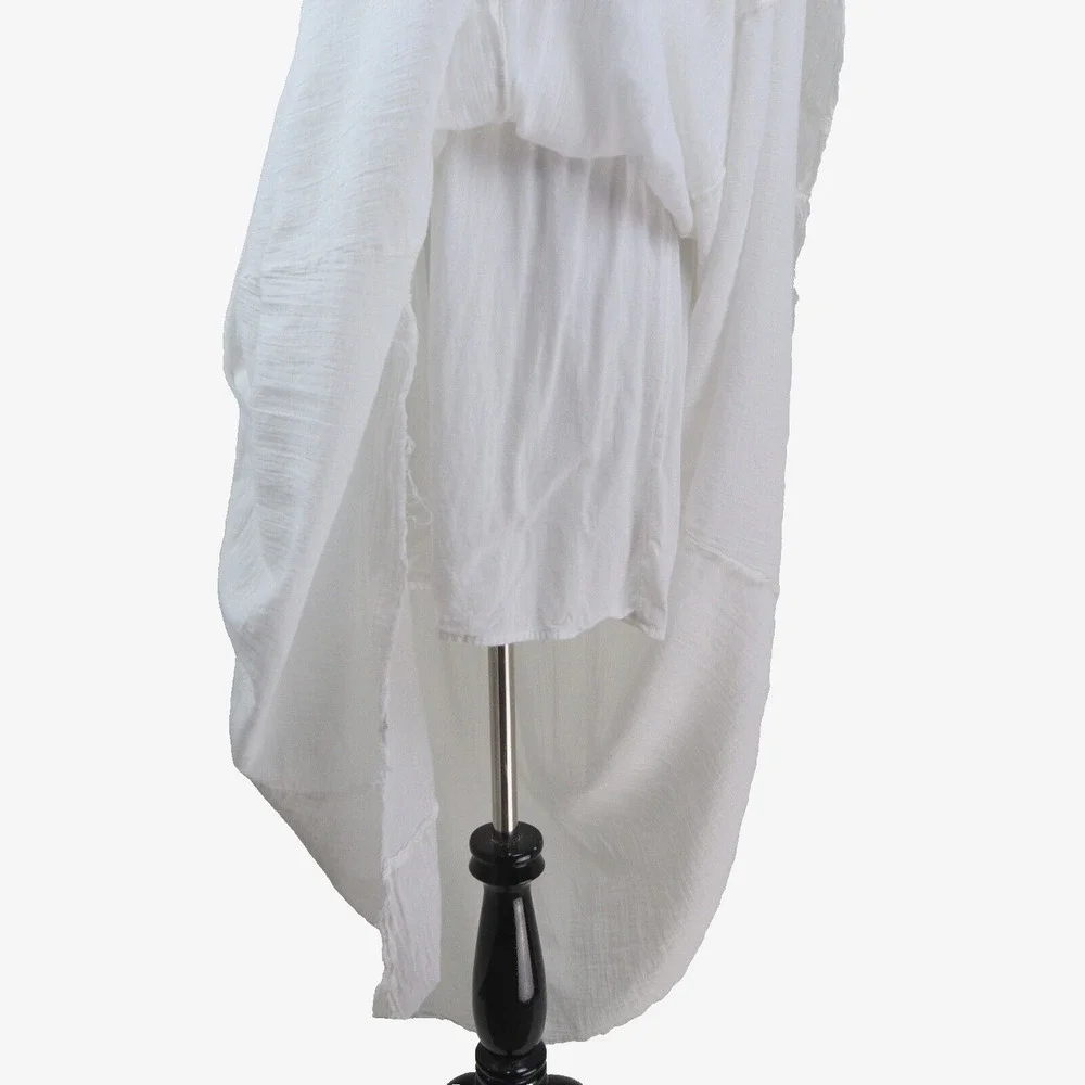 Free People Size M Toosaloosa Slub Meadows Midi Dress White
